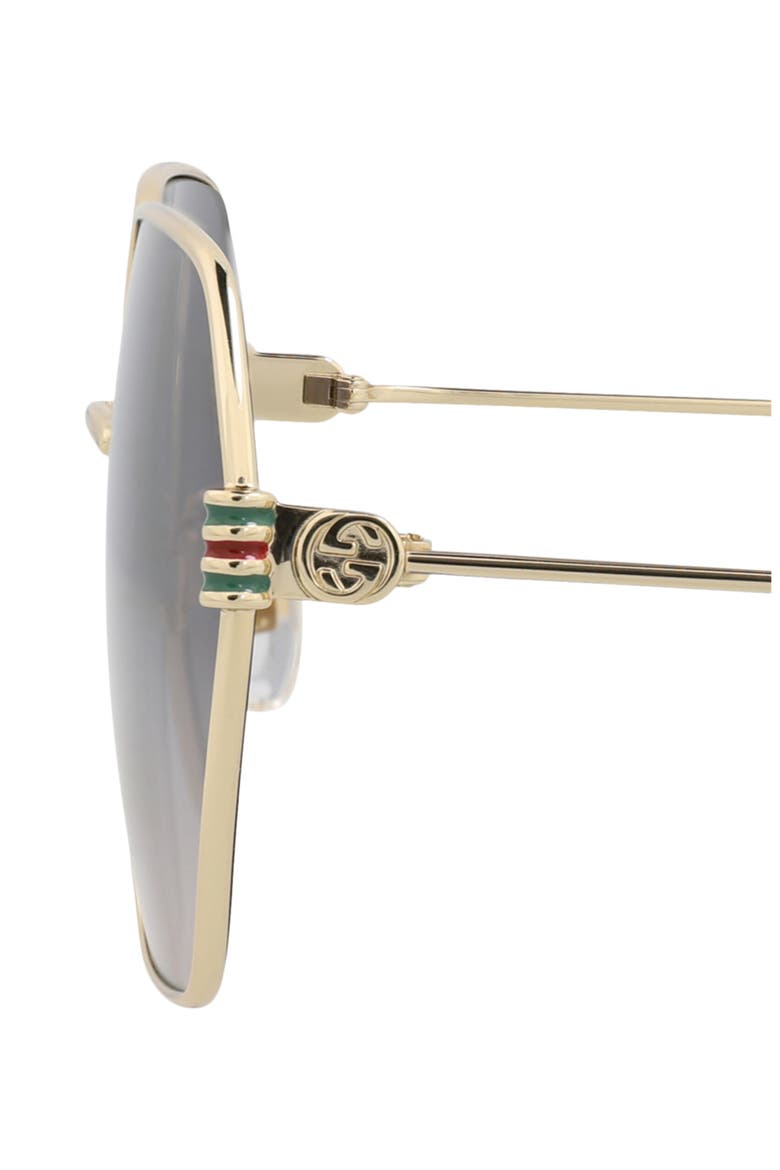 60mm Geometric Sunglasses, Alternate, color, GOLD GOLD GREY