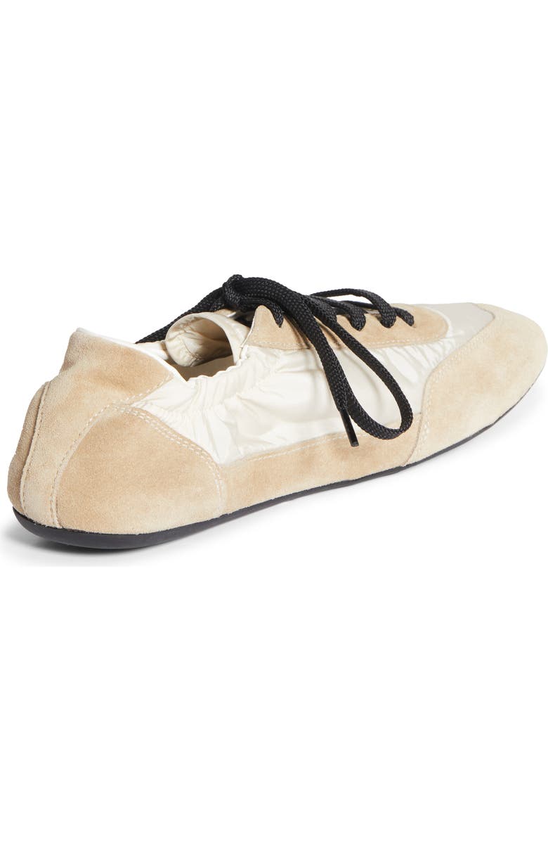 Prada Collapse Mixed Media Low Top Sneaker, Alternate, color, Beige