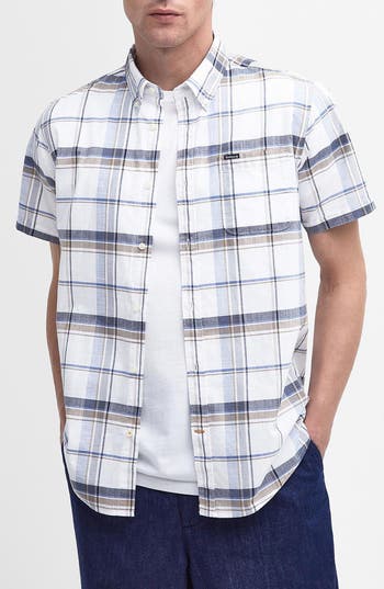 Barbour Dudley Plaid Short Sleeve Cotton Button-up Shirt