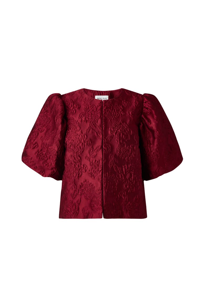 Cleo Pouf Balloon Sleeve Blouse, Alternate, color, Deep Red
