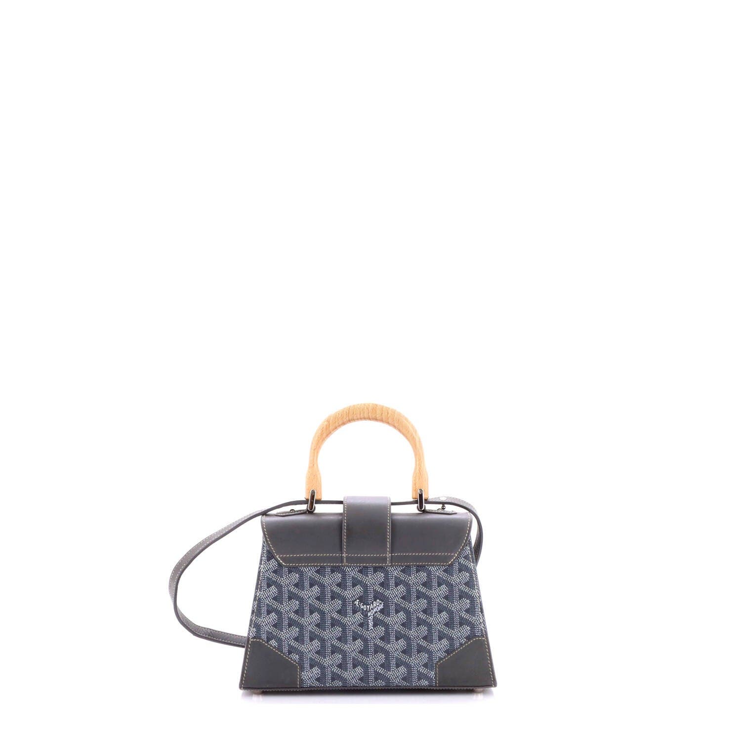 Structured Saigon Top Handle Bag Coated Canvas with Leather Mini, Alternate, color, Grey