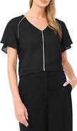 Vince Camuto Piped Flutter Sleeve Top