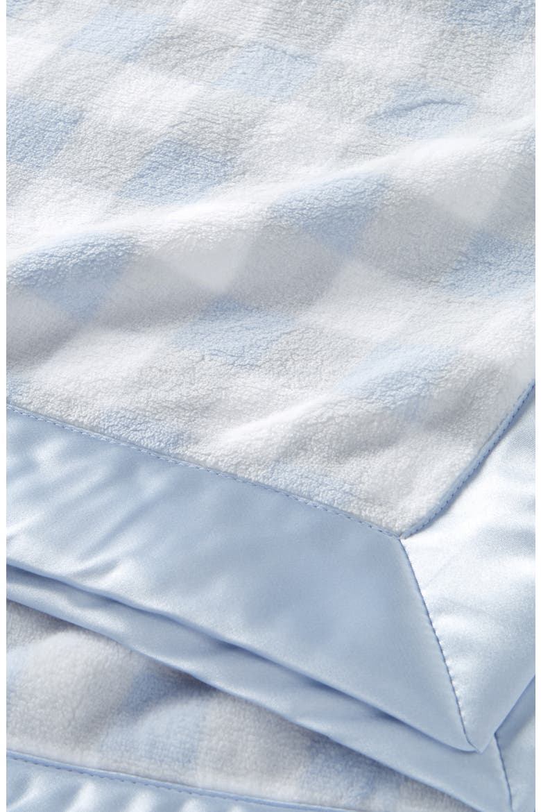 Baby Print Plush Blanket, Alternate, color, BLUE FEATHER GINGHAM