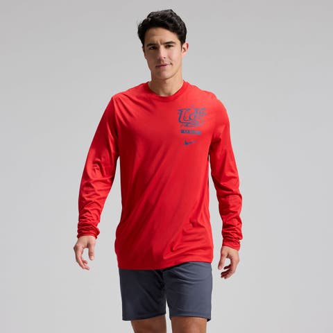 Men's Nike  Red USA Baseball 2026 World Baseball Classic Legend Dri-FIT Long Sleeve T-Shirt