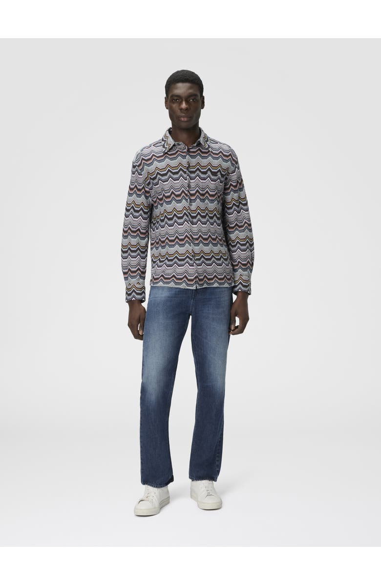 Missoni Long Sleeve Shirt With Geometric Zigzag, Alternate, color, Multicoloured