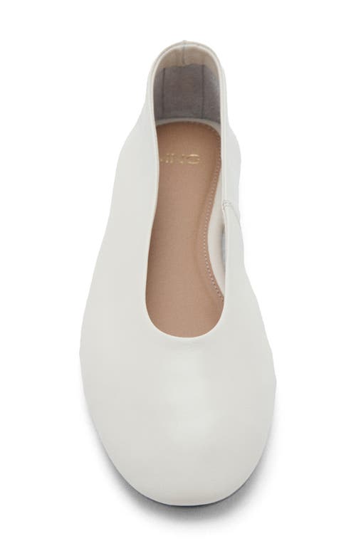 Mango Leather Ballet Flat In Nude