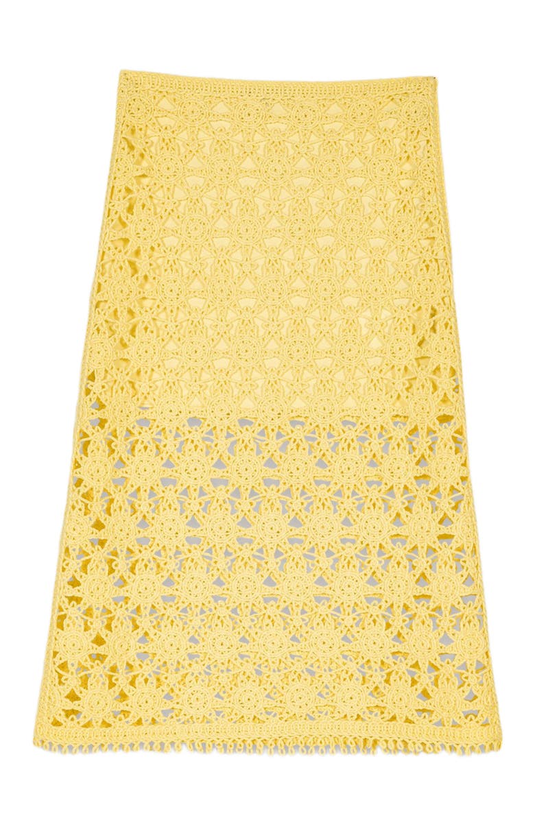 maje Crochet maxi skirt, Alternate, color, Yellow Banana