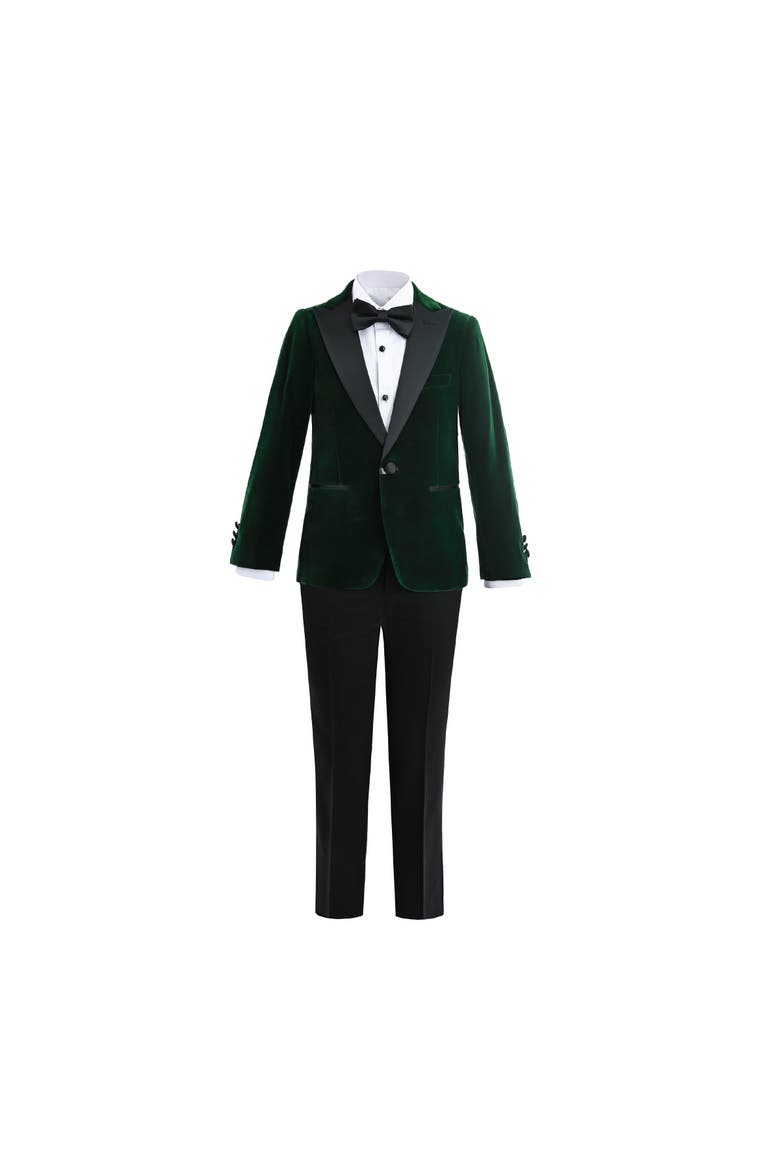 Velvet Suit with Peak Lapel, Main, color, Green