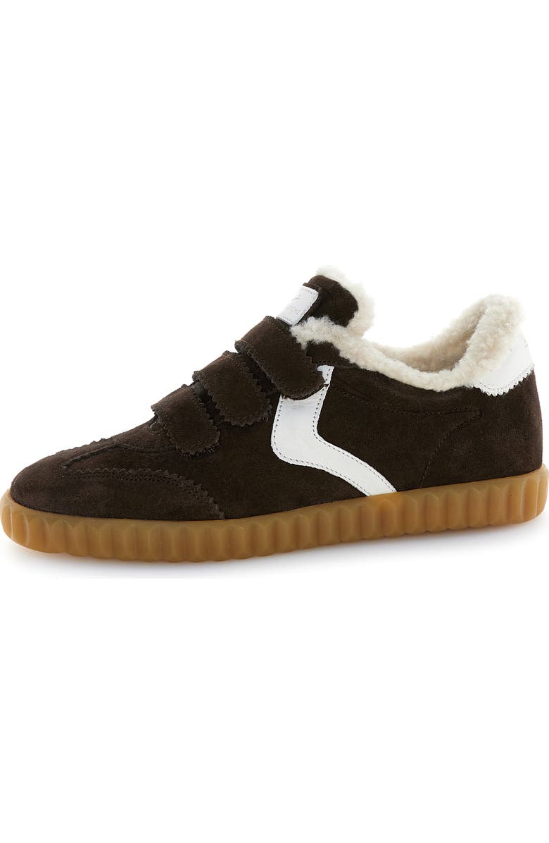 Voile Blanche Ines Faux Shearling Sneaker, Main, color, Dk Brown