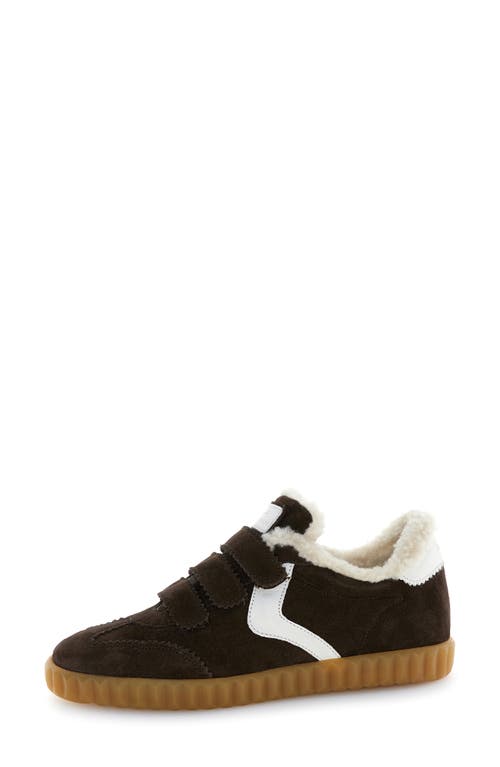 Voile Blanche Ines Faux Shearling Sneaker in Dk Brown  product