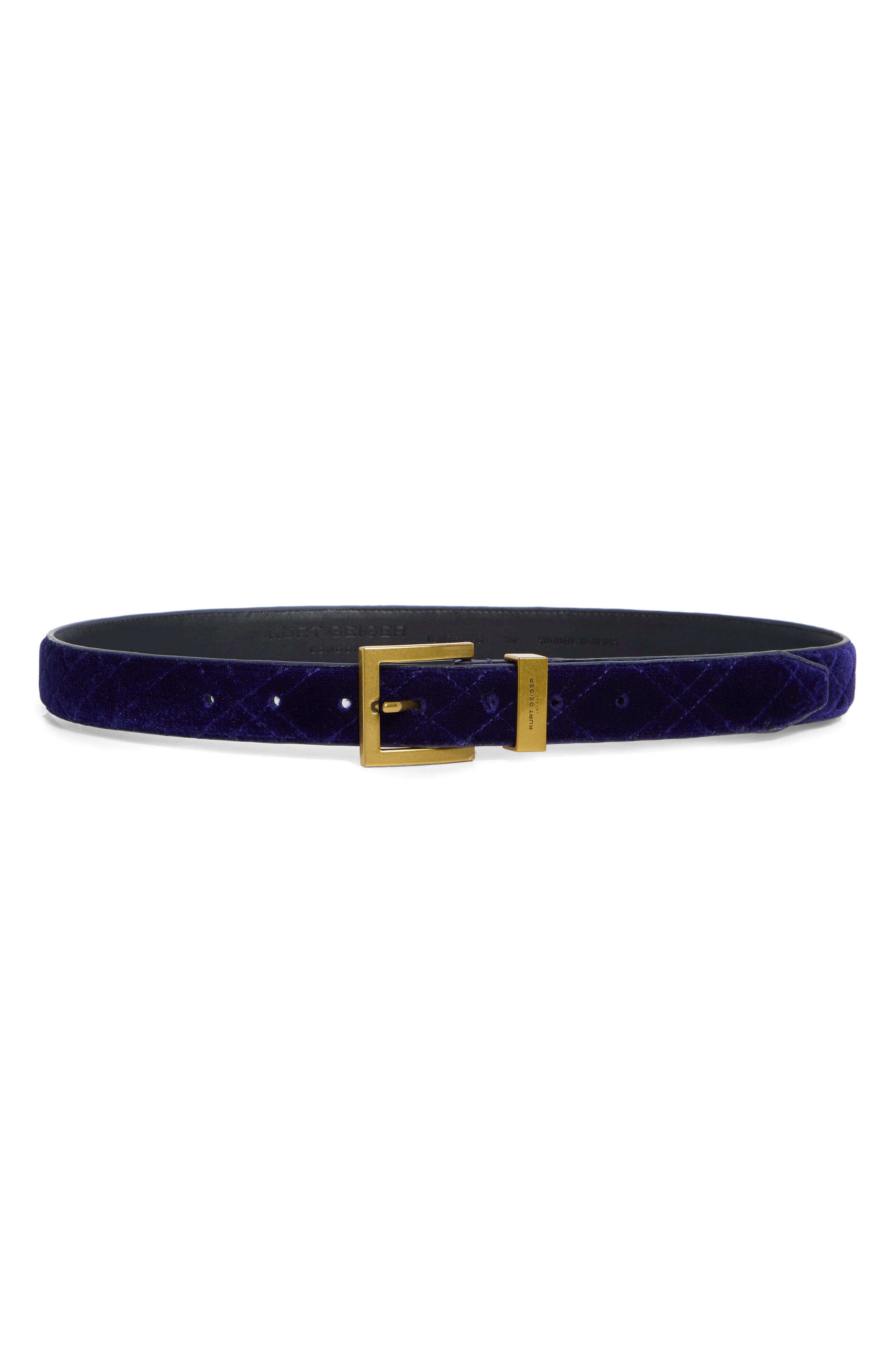 Kurt Geiger London Quilted Velvet Belt