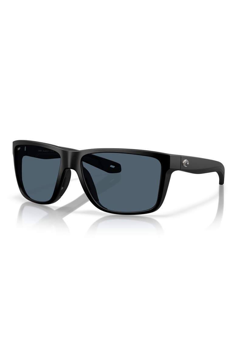 Broadbill II 58mm Polarized Rectangular Sunglasses, Alternate, color, MATTE BLACK/ GRAY 580P