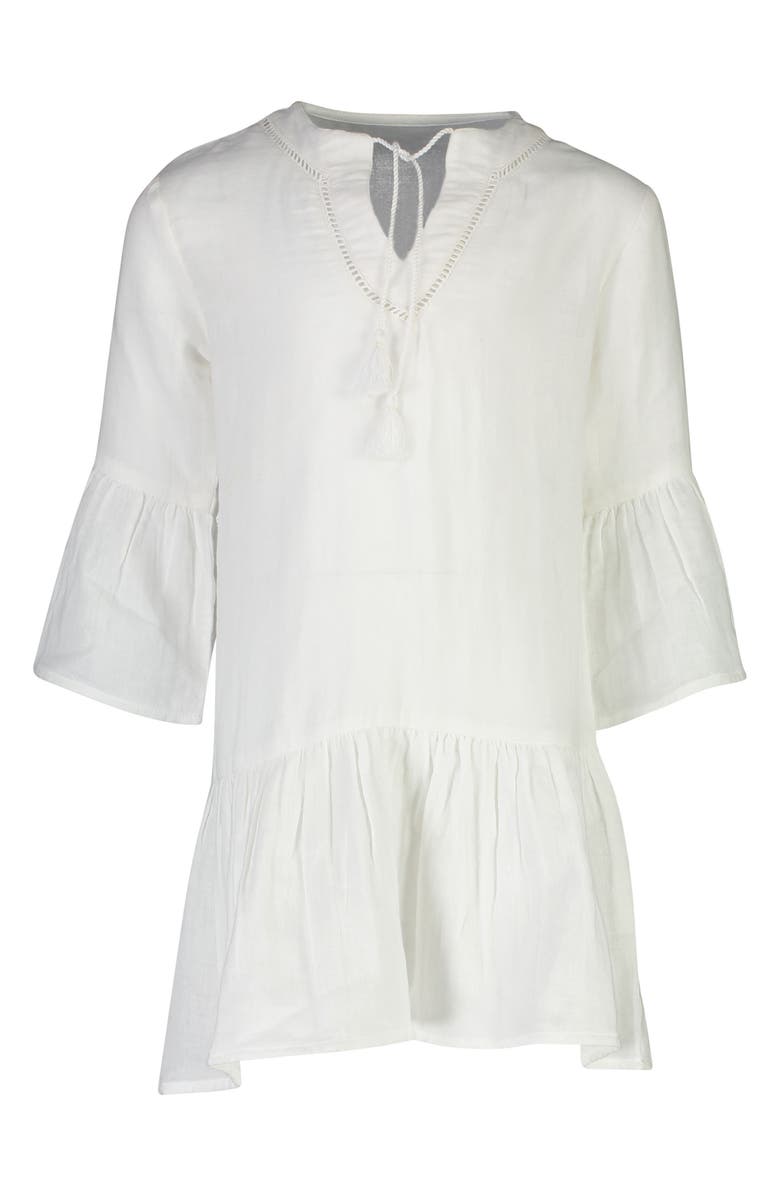 Snapper Rock Fluted Organic Cotton Cover-Up Caftan, Main, color, 