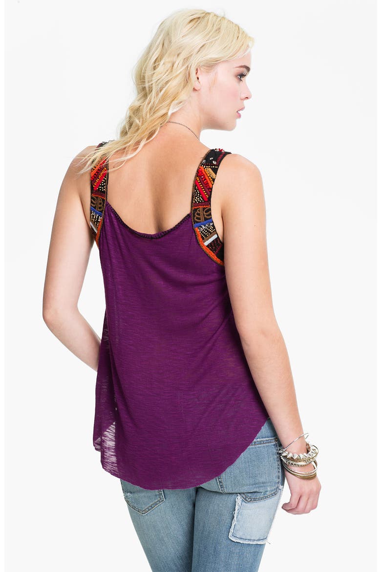 'Travelers' Embellished Tank, Alternate, color, PLUM LUSH
