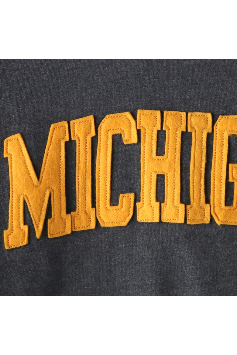 Women's Pressbox Heathered Navy Michigan Wolverines Two-Hit Canyon Long Sleeve T-Shirt, Alternate, color, Navy