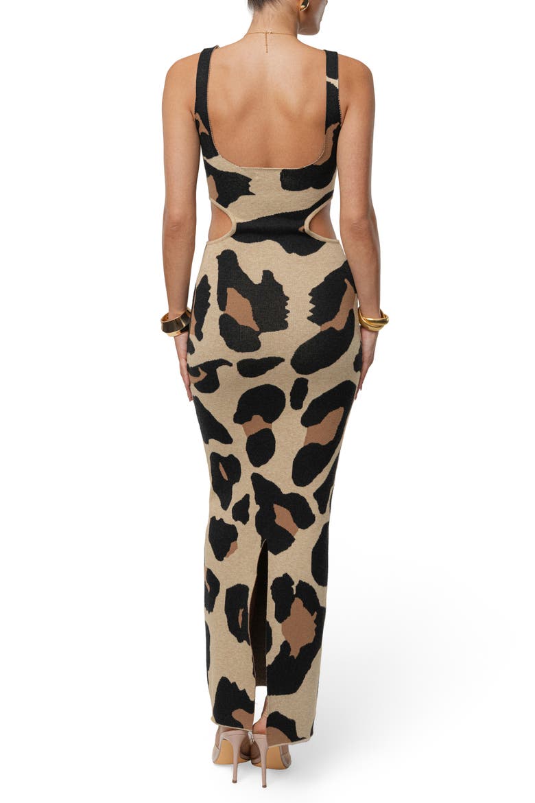 Zahara Print Sleeveless Maxi Sweater Dress, Alternate, color, BEIGE