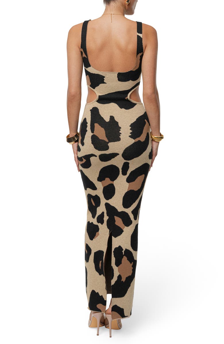 JLUXLABEL Zahara Print Sleeveless Maxi Sweater Dress, Alternate, color, Beige