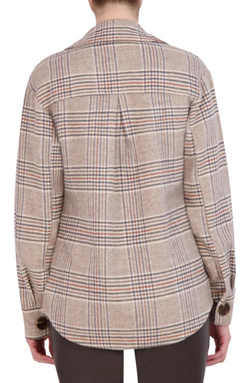 Ookie & Lala Plaid Wool Blend Shacket In Camel Plaid