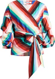 NIKKI LUND Anna Tie Waist Wrap Top