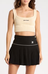 Palm Angels Logo Cropped Knit Tank