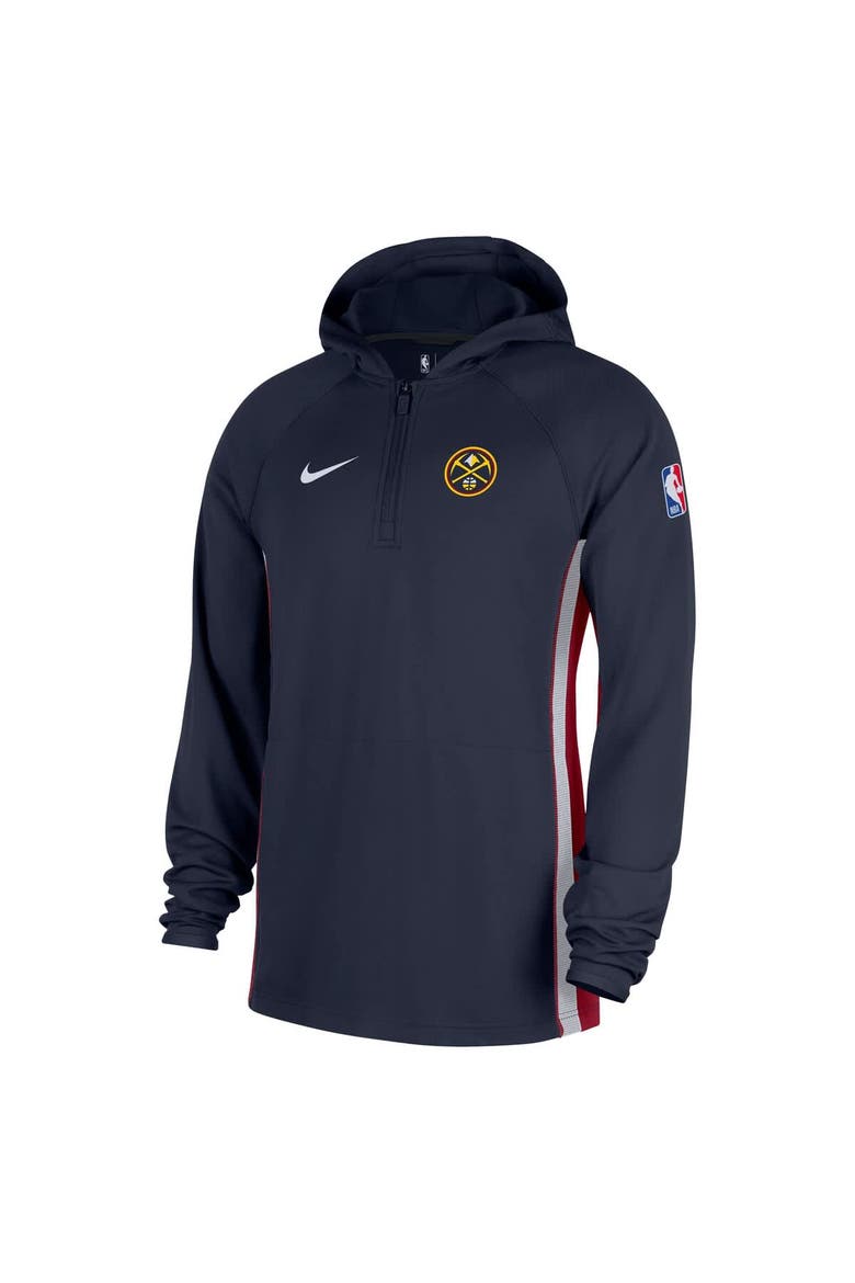 Men's Nike  Navy Denver Nuggets Authentic On Court Zone Quarter-Zip Dri-FIT Hoodie Jacket, Alternate, color, Navy