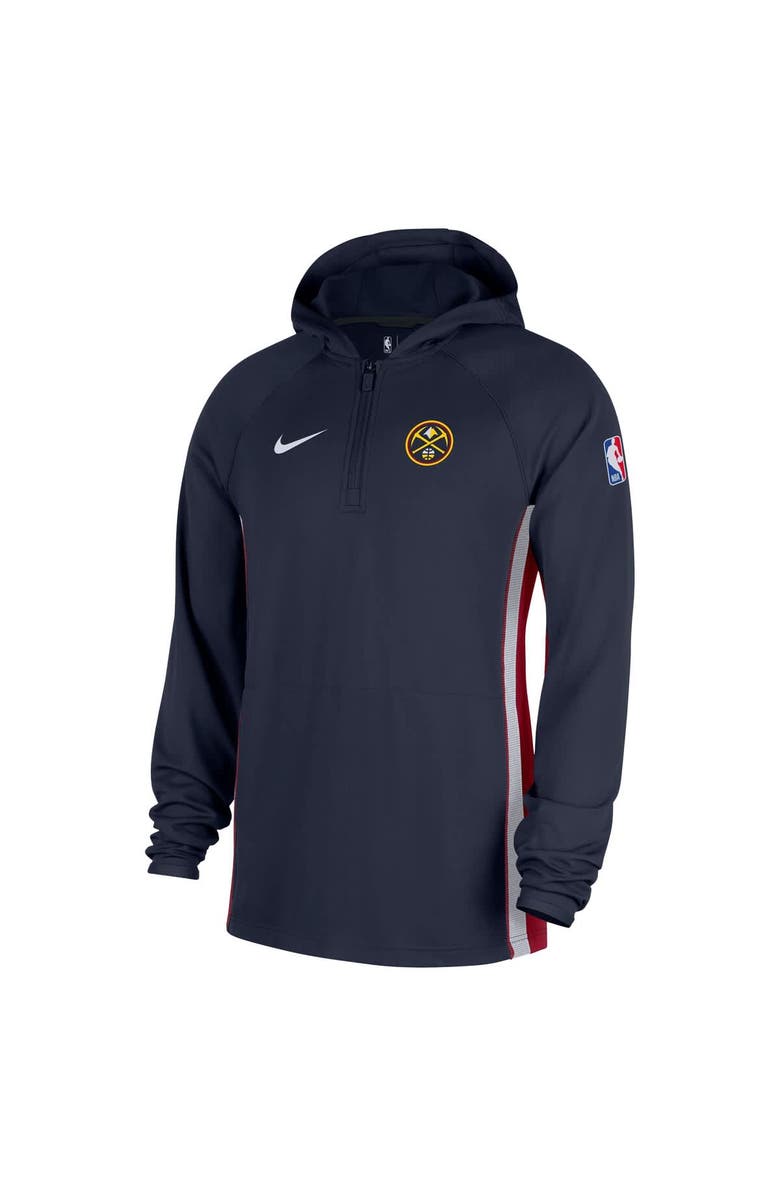 Nike Men's Nike  Navy Denver Nuggets Authentic On Court Zone Quarter-Zip Dri-FIT Hoodie Jacket, Alternate, color, Navy