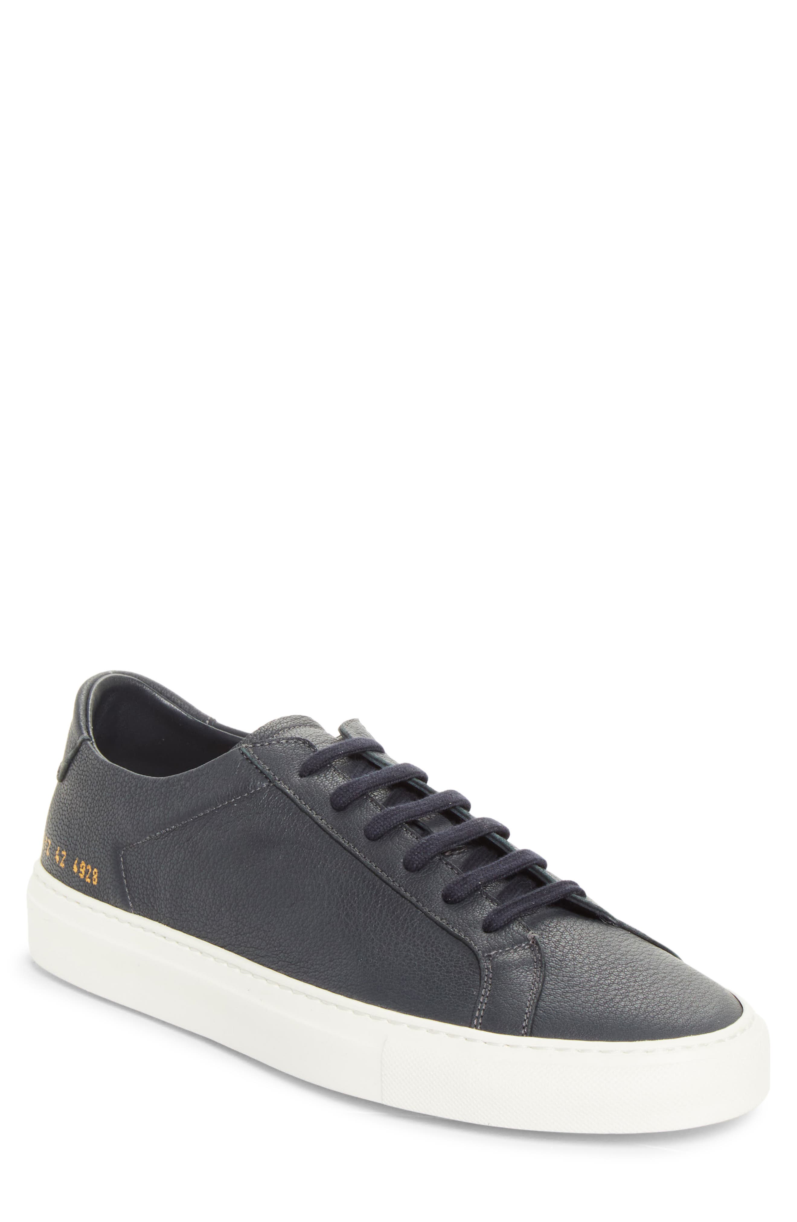 Achilles Piuma Leather Sneaker, Main, color, NAVY