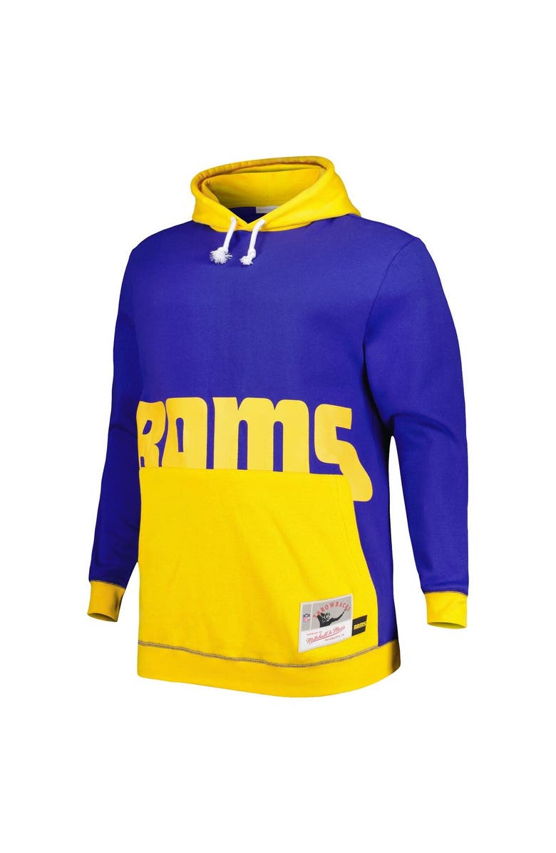 Mitchell & Ness Men's Mitchell & Ness Royal/Gold Los Angeles Rams Big & Tall Big Face Pullover Hoodie, Alternate, color, Royal