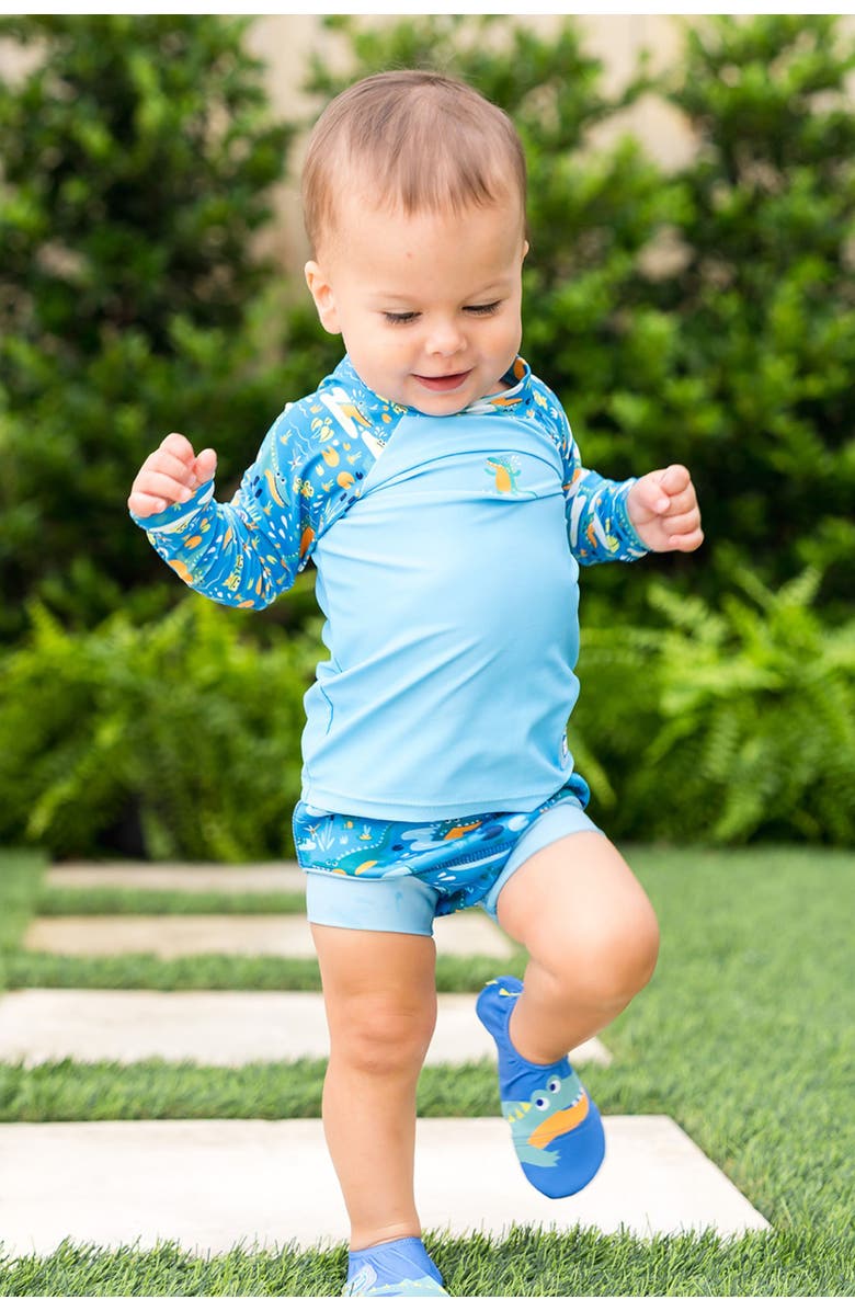 Splash About Kids Long Sleeve Rash Guard, Alternate, color, Crocodile Swamp