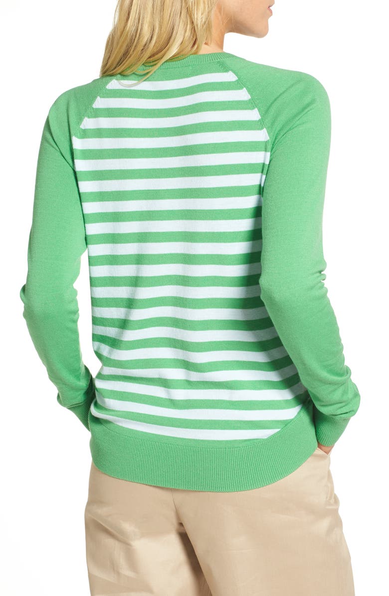 1901 Ruffle Trim Stripe Sweater, Alternate, color, 