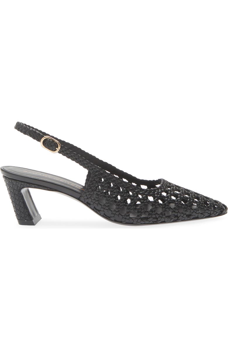 Stuart Weitzman Stassi Woven Slingback Pump, Alternate, color, Black