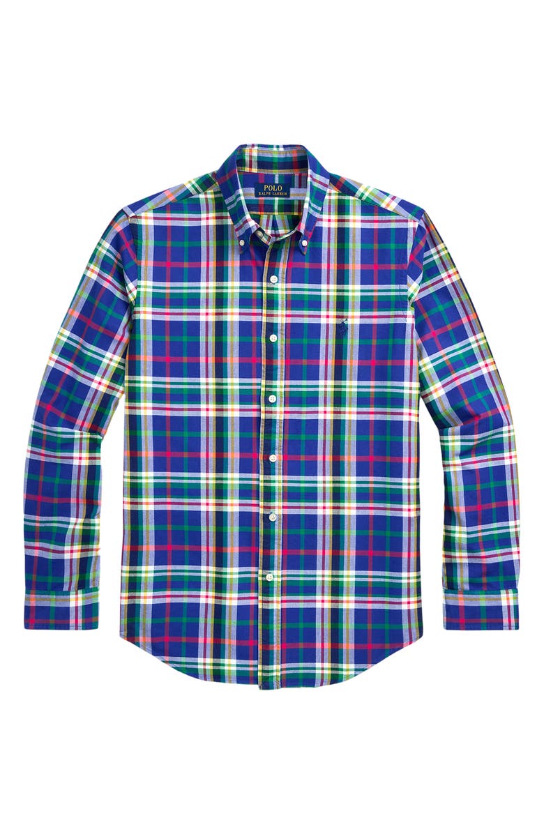 Polo Ralph Lauren Classic Plaid Button-Down Oxford Shirt, Alternate, color, 