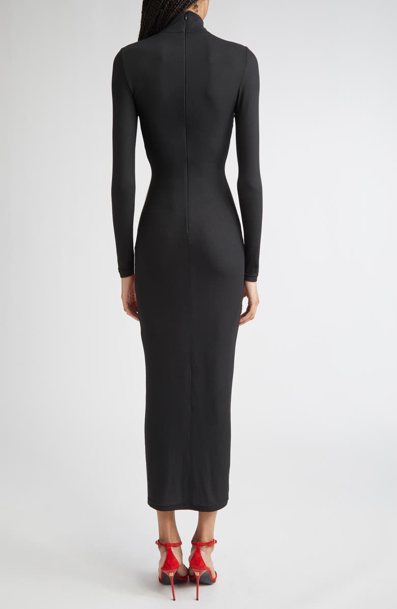 Balmain Face Print Long Sleeve Dress, Alternate, color, 