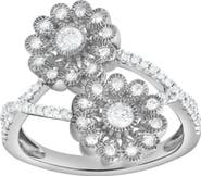 LuvMyJewelry Petals of Promise 0.50 Ct Natural Diamond 10K Gold Ring