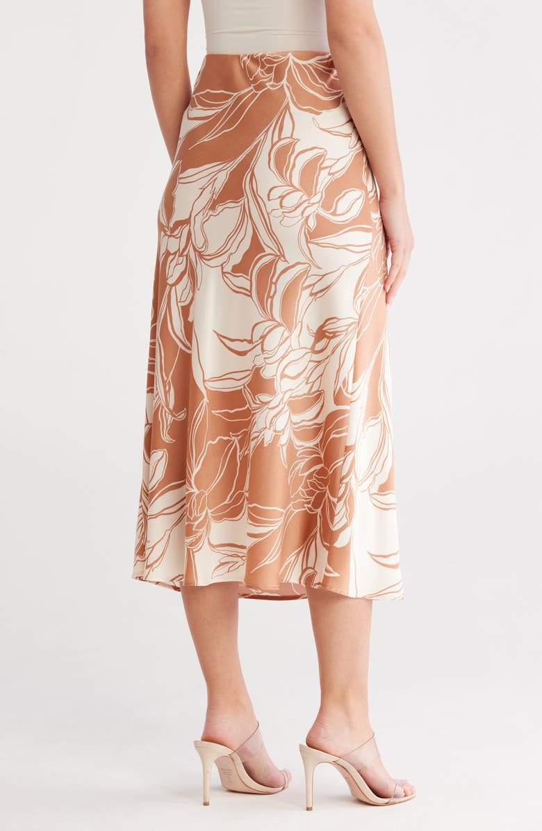 Gemma + Jane Satin Midi Skirt, Alternate, color, Mocha Mousse/ Ivory
