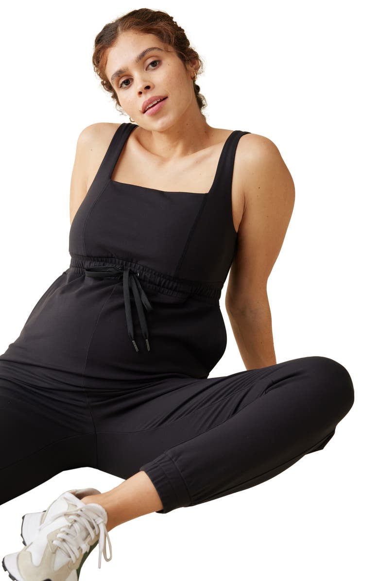 Ingrid & Isabel<sup>®</sup> Athleisure Maternity Jumpsuit, Alternate, color, Black