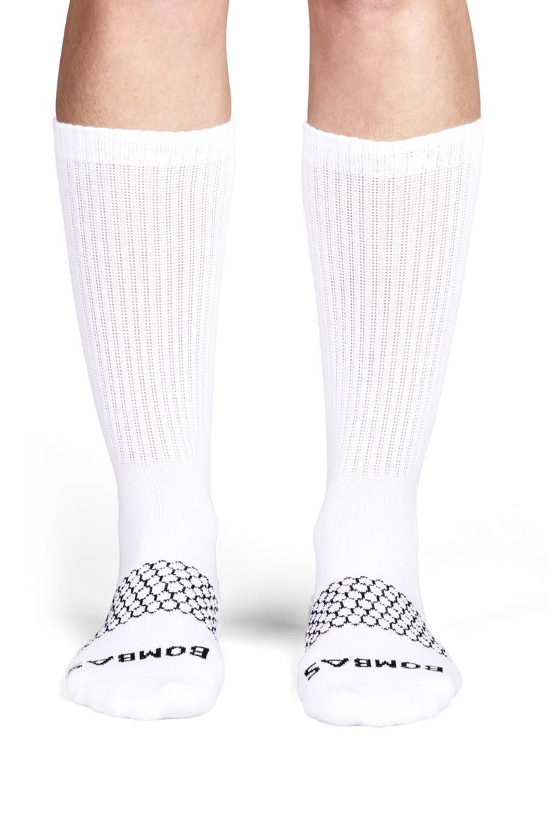 Solids Calf Socks, Alternate, color, WHITE
