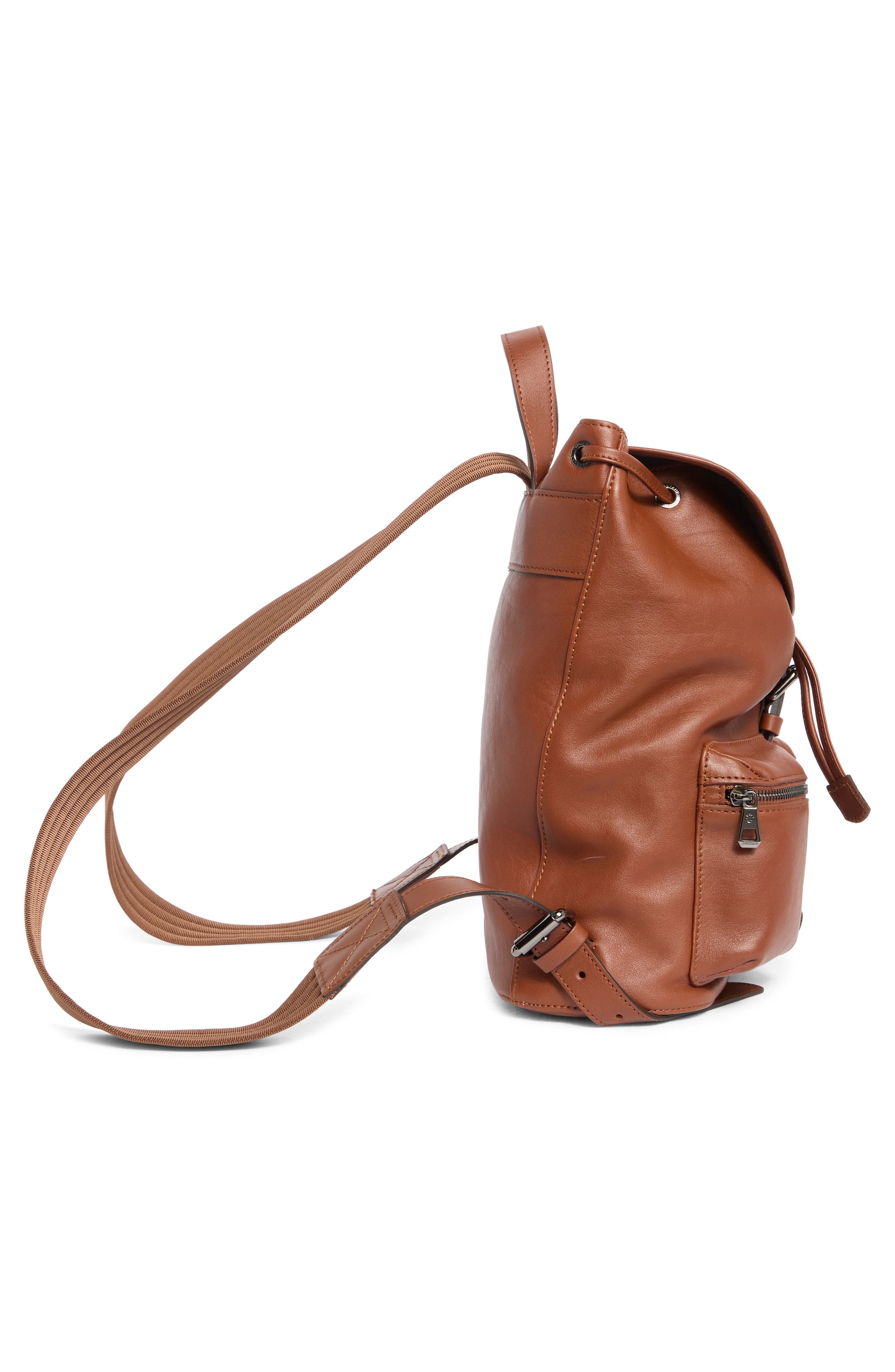 Longchamp Small 3D Leather Backpack, Alternate, color, Cognac