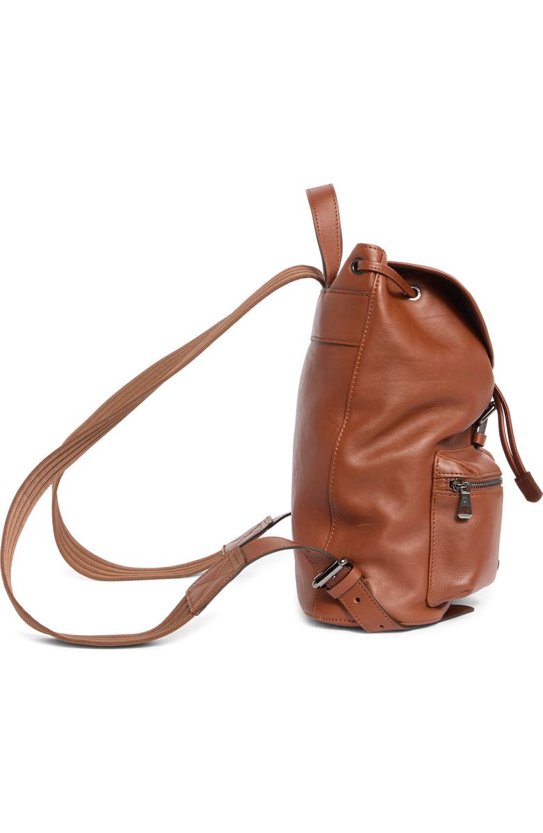 Longchamp Small 3D Leather Backpack, Alternate, color, Cognac