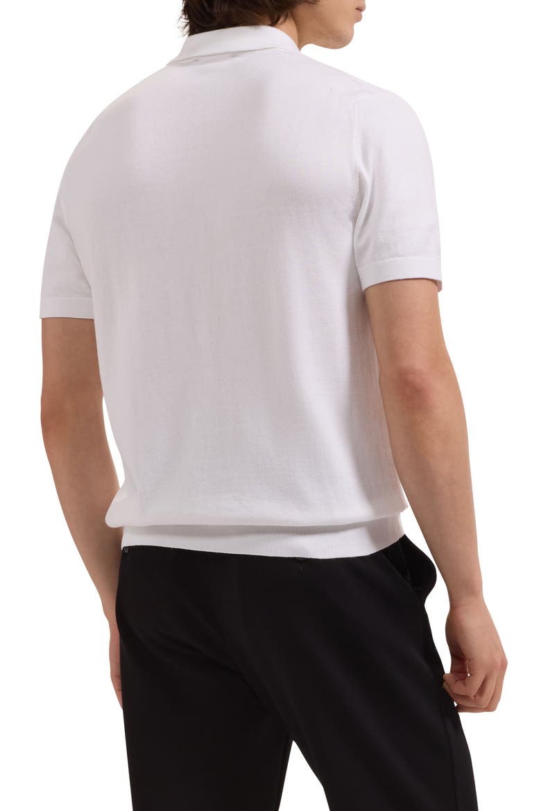 Textured Grid Polo Sweater, Alternate, color, WHITE
