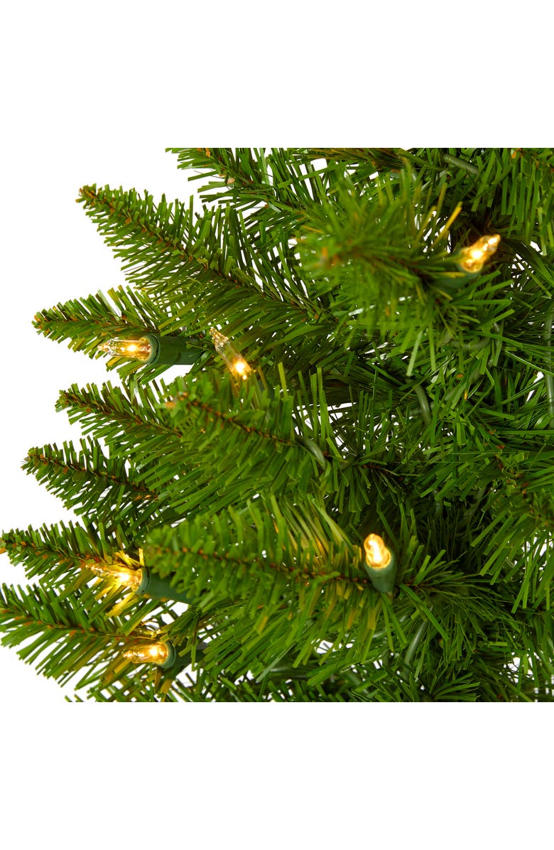 NEARLY NATURAL 2-ft Providence Pine Artificial Christmas Tree in Decorative Planter with 35 Warm White Lights and 51 Bendable Branches, Alternate, color, Green