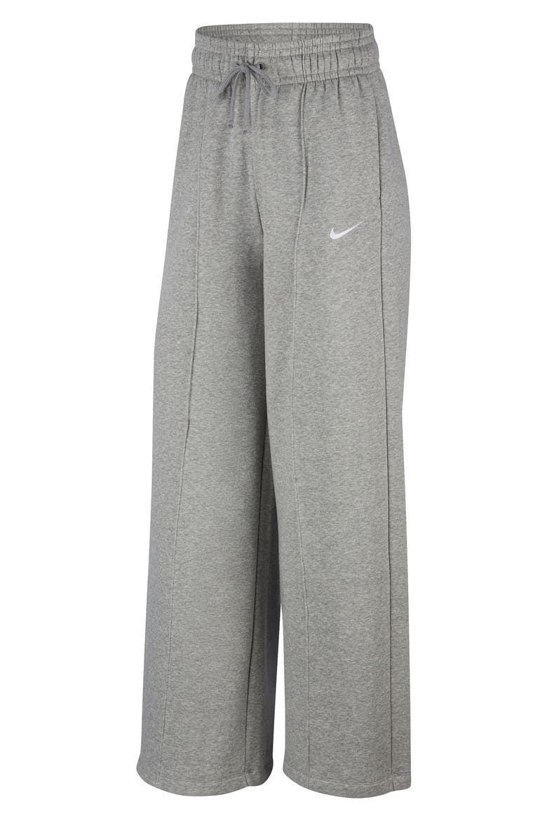 Sportswear Knit Palazzo Pants, Alternate, color, DARK GREY HEATHER/ WHITE