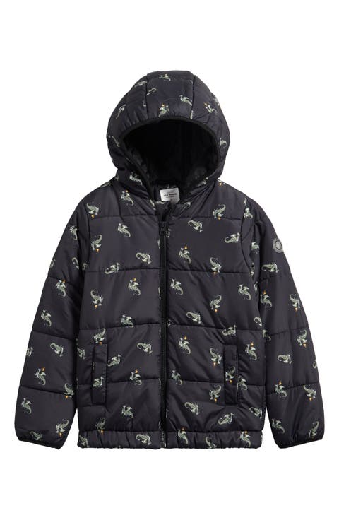 Kids' Print Water Resistant Quilted Jacket