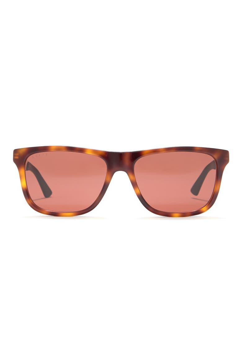 57mm Square Sunglasses, Main, color, HAVANA