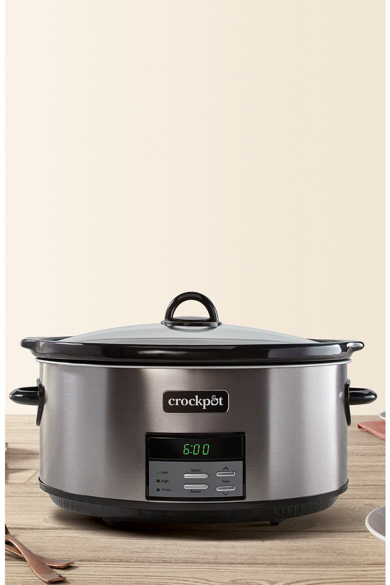 Programmable 8-Quart Slow Cooker, Alternate, color, Black Stainless Steel