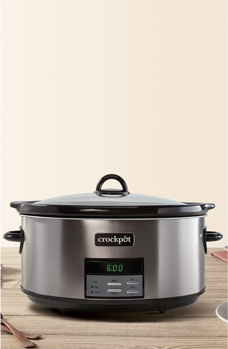 Crock-pot Programmable 8-Quart Slow Cooker, Alternate, color, Black Stainless Steel