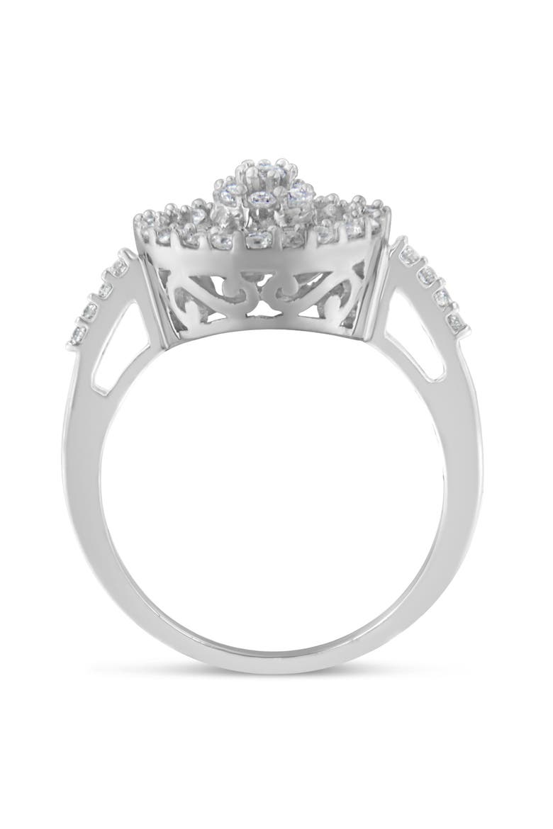 10KT White Gold 1.0 cttw Diamond Cocktail Ring, Alternate, color, White