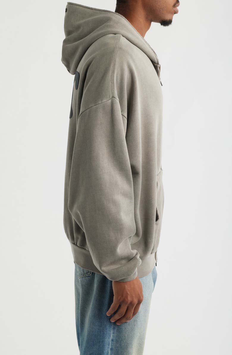 Fear of God Essentials '90s Graphic Zip Hoodie, Alternate, color, Washed Seal