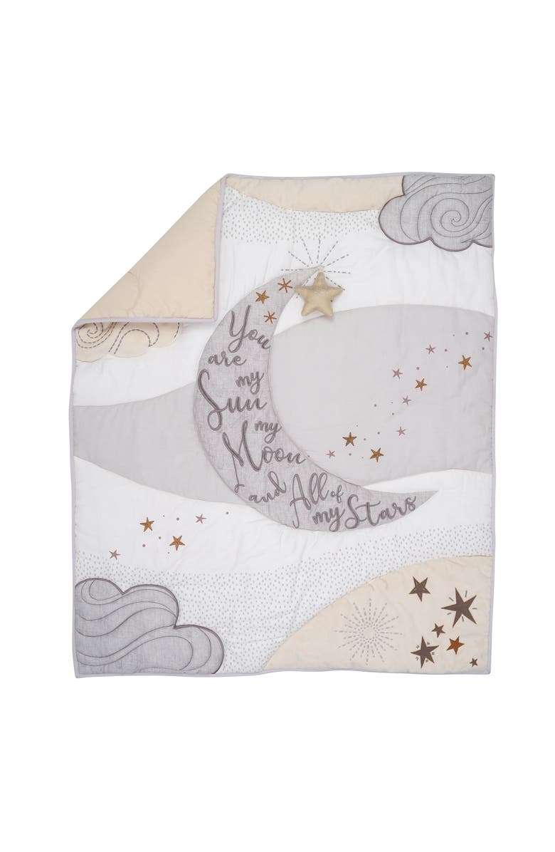 Lambs & Ivy Goodnight Moon 3-Piece Celestial Nursery Baby Crib Bedding Set, Alternate, color, White