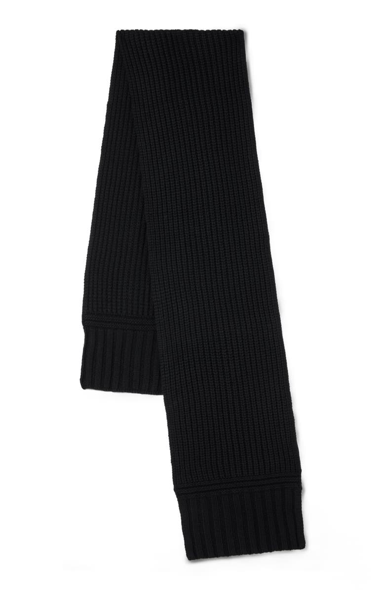 Mulberry Chunky Ribbed Scarf, Alternate, color, Black